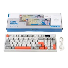 Bàn phím giả cơ eMaster chống ồn EKG803GB (Trắng Xanh)